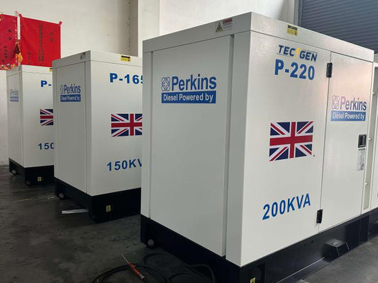6 Cylinder Soundproof Perkins Generator Set With Three Phase Output For Bank Use